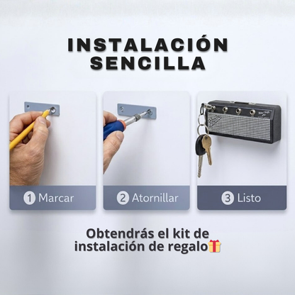 Portallaves de Pared Estilo Amplificador con Llaves Jack